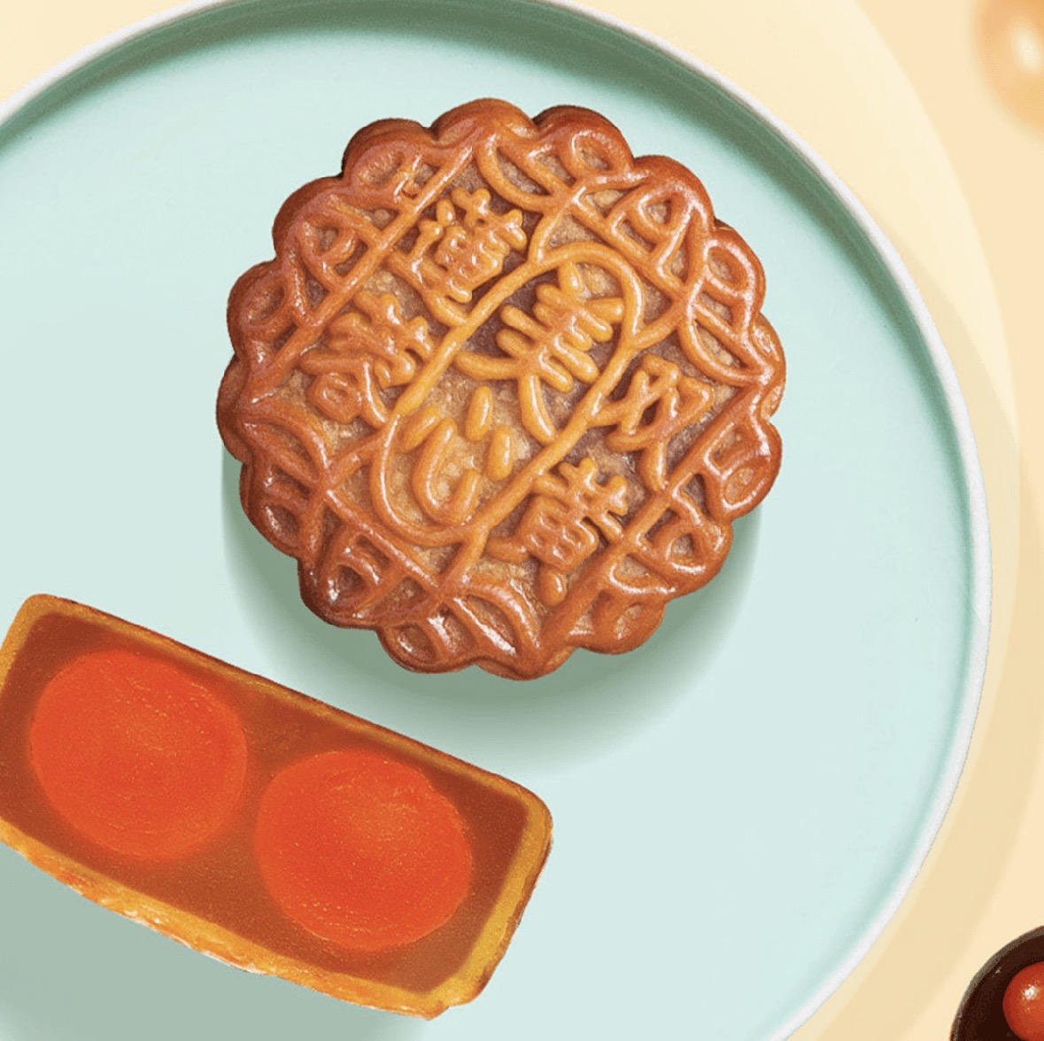 The classic lotus seed and double salted egg yolk, moon cake from Hong Kong’ most famous maker
